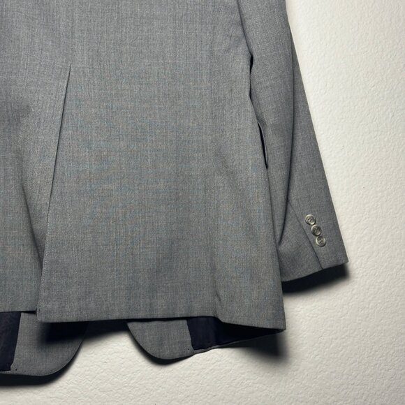 VTG Cricketeer Jacker Blazer Sports Coat Grey Plaid Mens 42R Formal Classic 90s - Picture 10 of 16